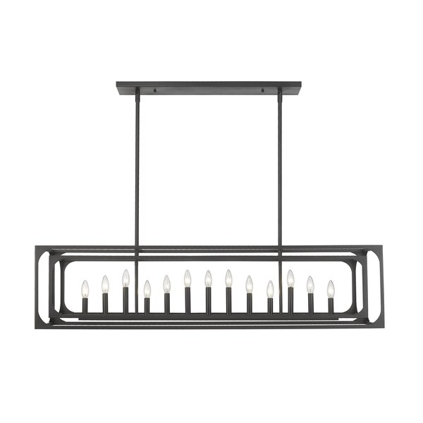 Easton Linear Chandelier, 13-Light, 13 In.W X 54 In.L X 13 In.H, Matte Black/Matte Black